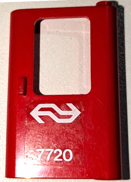Door 1 x 4 x 5 Train Right, Thin Support at Bottom with Dutch NS '7720' Pattern (Sticker) - Set 7720
