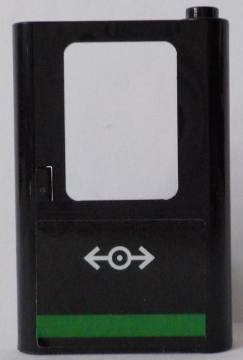 Door 1 x 4 x 5 Train Right, Thin Support at Bottom with Train Logo and Green Horizontal Line Pattern (Sticker) - Set 60154
