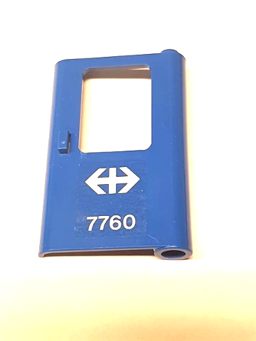 Door 1 x 4 x 5 Train Right, Thin Support at Bottom with Swiss Federal Railways Train Logo and '7760' Pattern (Sticker) - Set 7760