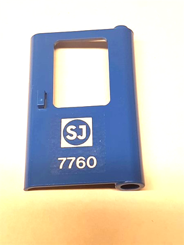 Door 1 x 4 x 5 Train Right, Thin Support at Bottom with Swedish Train Logo and '7760' Pattern (Sticker) - Set 7760