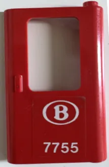 Door 1 x 4 x 5 Train Right, Thin Support at Bottom with White Belgian Train Logo and '7755' Pattern (Sticker) - Set 7755