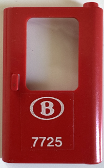Door 1 x 4 x 5 Train Right, Thin Support at Bottom with White Belgian Train Logo and '7725' Pattern (Sticker) - Set 7725