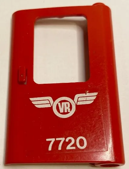 Door 1 x 4 x 5 Train Right, Thin Support at Bottom with White Finnish Train Logo and '7720' Pattern (Sticker) - Set 7720