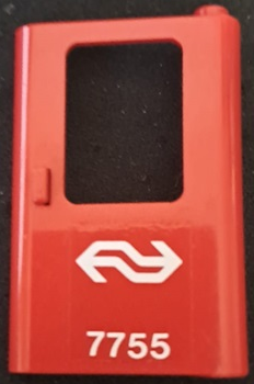 Door 1 x 4 x 5 Train Right, Thin Support at Bottom with Dutch Train Logo and '7755' Pattern (Sticker) - Set 7755