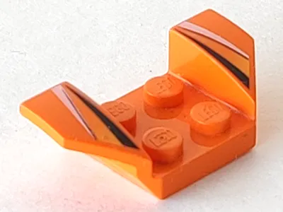 Vehicle, Mudguard 2 x 4 with Flared Wings with Black and White Stripes, Yellow Fade Pattern