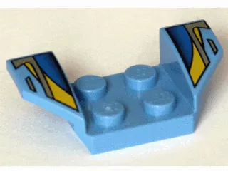 Vehicle, Mudguard 2 x 4 with Flared Wings with Black, Blue, Silver, and Yellow Stripes Pattern