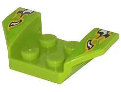 Vehicle, Mudguard 2 x 4 with Flared Wings with Black, White, and Yellow Flames Pattern (Stickers) - Set 8302