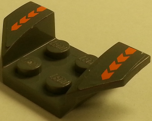 Vehicle, Mudguard 2 x 4 with Flared Wings with Orange Chevrons Pattern (Stickers) - Set 8154