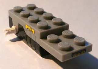 Pullback Motor 6 x 2 x 1 1/3 with Black Base and White Wheels Holder Pins (Motor 1) with 'LR52-89' on Front / Back, 'NES-001' on Sides Pattern (Stickers) - Set 4299