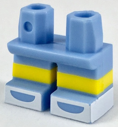 Legs Short with Molded Horizontal Yellow Stripes and Printed White Shoes Open Toe Pattern