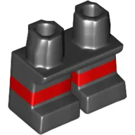 Legs Short with Molded Horizontal Red Stripes  Pattern