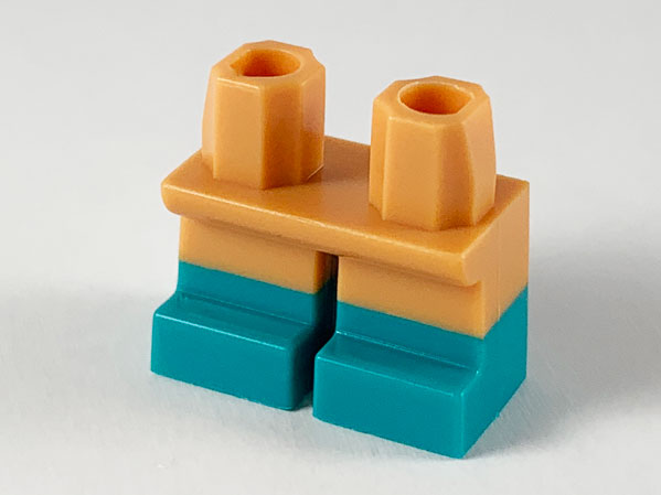 Legs Short with Molded Dark Turquoise Lower Legs / Boots  Pattern