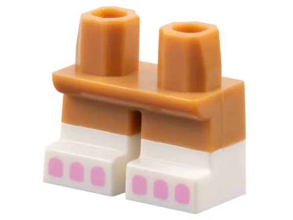 Legs Short with Molded White Lower Legs / Boots and Printed Bright Pink Toes Pattern