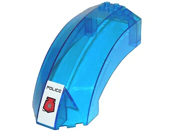 Windscreen 12 x 6 x 6 Curved with 'POLICE' and Space Police 3 Badge Pattern (Sticker) - Set 5974
