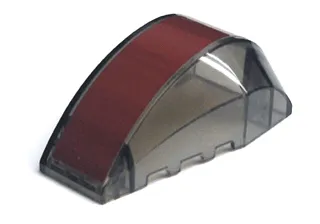 Windscreen 6 x 4 x 2 Wedge Curved with Wide Dark Red Stripe Pattern (Sticker) - Set 7676