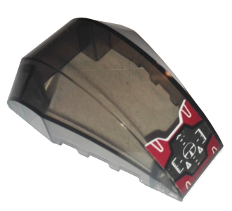 Windscreen 6 x 4 x 2 Wedge Curved with White Crosshairs on Gold and Dark Red Background Pattern (Sticker) - Set 7714