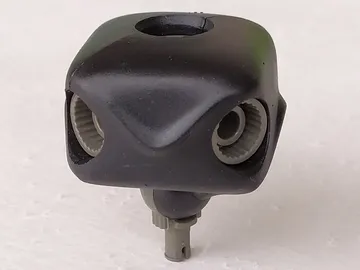 Galidor Connector Block 6 x 6 x 4 with 5 Dark Gray Rotation Joint Sockets and Dark Gray Rotation Joint Pin