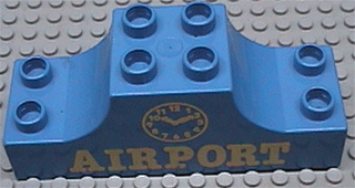 Duplo, Brick 2 x 6 x 2 Arch Inverted Double with Airport Clock Pattern