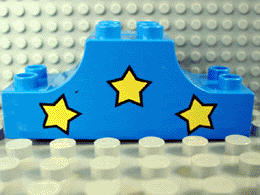 Duplo, Brick 2 x 6 x 2 Arch Inverted Double with Three Yellow Stars Pattern