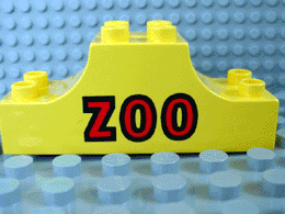 Duplo, Brick 2 x 6 x 2 Arch Inverted Double with 'ZOO' Pattern