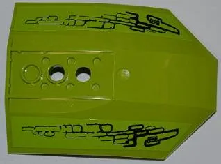 Cockpit 8 x 6 x 2 Curved with Black Lines on Lime Background Pattern (Stickers) - Set 8079