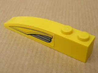 Slope, Curved 6 x 1 with 2 Studs with Yellow and Dark Bluish Gray Pattern Right (Sticker) - Set 7044