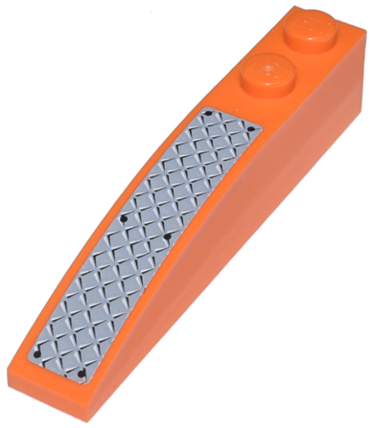 Slope, Curved 6 x 1 with 2 Studs with Tread Plate Pattern (Sticker) - Set 7738