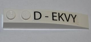 Slope, Curved 6 x 1 with 2 Studs with 'D-EKVY' Pattern Model Left Side (Sticker) - Set 7198