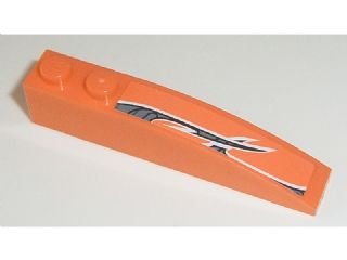 Slope, Curved 6 x 1 with 2 Studs with Black and Silver Pattern Model Left Side (Sticker) - Set 8162