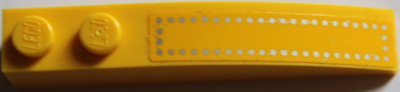 Slope, Curved 6 x 1 with 2 Studs with Silver Dots Pattern (Sticker) - Set 70909