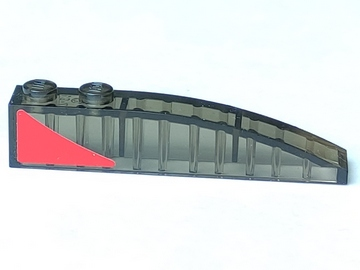 Slope, Curved 6 x 1 with 2 Studs with Red Triangle Pattern Model Right Side (Sticker) - Set 8156