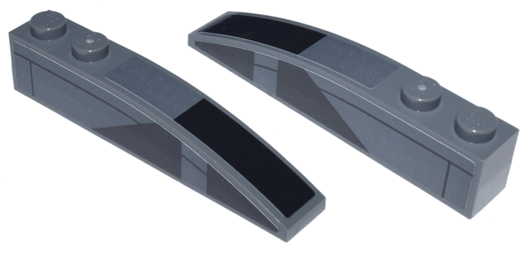 Slope, Curved 6 x 1 with 2 Studs with Black Polygons and Lines Pattern on Top and Both Sides (Stickers) - Set 75314