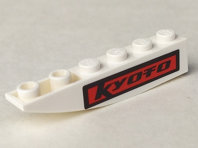 Slope, Curved 6 x 1 Inverted with Black 'KYOTO' on Black and Red Background Pattern Model Left (Sticker) - Set 8897