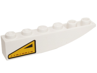 Slope, Curved 6 x 1 Inverted with Yellow Triangle with Black Border and Small Triangle Pattern Model Left Side (Sticker) - Set 10195