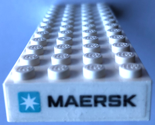 Brick 4 x 12 with Maersk Logo on White Background Pattern on Both Ends (Stickers) - Set 10241