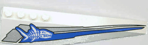 Wedge 12 x 3 Right with Shark Skeleton and Blue/Silver Stripes Pattern