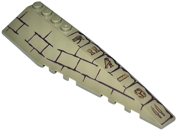 Wedge 12 x 3 Right with Bricks and Hieroglyphs Pattern