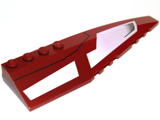 Wedge 12 x 3 Right with SW Republic Striker-class Starfighter White Panels and Black Line Pattern