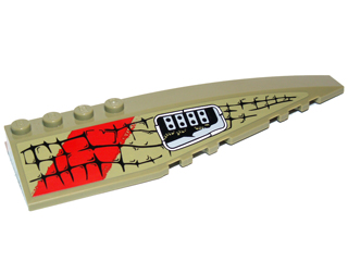 Wedge 12 x 3 Right with Scales, Gray Buttons and Red Markings Pattern (Sticker) - Set 70006