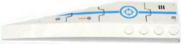 Wedge 12 x 3 Right with Vent, Blue Stripe and Blue Target Pattern (Sticker) - Set 70709