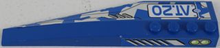Wedge 12 x 3 Right with Silver Vents and 'AT.20' on Blue and White Camouflage Top, Vents and Lime Double Lights Side Pattern (Stickers) - Set 8118