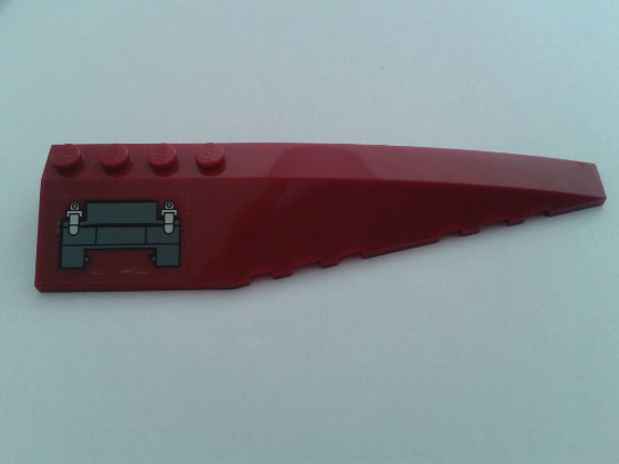 Wedge 12 x 3 Right with Dark Gray Hinge Panel with Latches Pattern (Sticker) - Set 7297