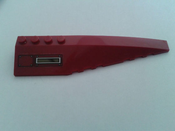 Wedge 12 x 3 Right with Lime Panel and Solid Latch Pattern (Sticker) - Set 7297