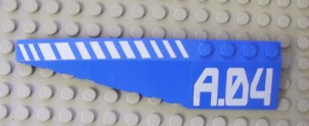 Wedge 12 x 3 Left with White Hash Lines and 'A.04' Pattern (Stickers) - Set 7709