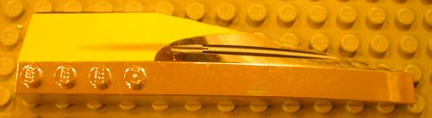 Wedge 12 x 3 Left with Plain Yellow and Missile Groove Pattern (Sticker) - Set 10026