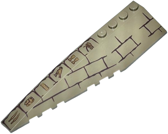 Wedge 12 x 3 Left with Bricks and Hieroglyphs Pattern