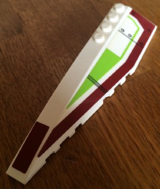 Wedge 12 x 3 Left with Dark Red and Lime Pattern (Stickers) - Set 7679