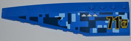 Wedge 12 x 3 Left with Black '71', Snake Head and 'NNENN' Pattern (Sticker) - Set 7066