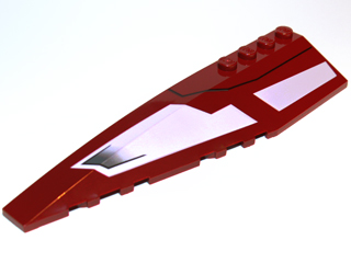 Wedge 12 x 3 Left with SW Republic Striker-class Starfighter White Panels and Black Line Pattern