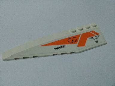 Wedge 12 x 3 Left with '7692', Hatch, Bulls Head and Orange Stripes Pattern (Sticker) - Set 7692